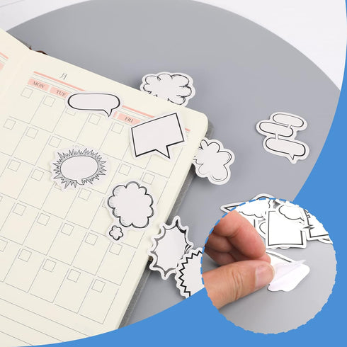 90 Pcs Thought Cloud Sticker Notes Talking Bubble Shaped Sticky Notes Dialog Box Paper Stickers Blank Sticker Labels Assorted Shape Paper Stickers...
