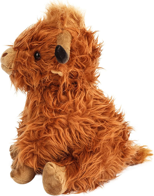 10.5 inches Highland Cows Stuffed Animals, Cute Fluffy Cow Plush Figure Toys Realistic Highland Cattle Plush Decor for Kids Baby Girls Boys...