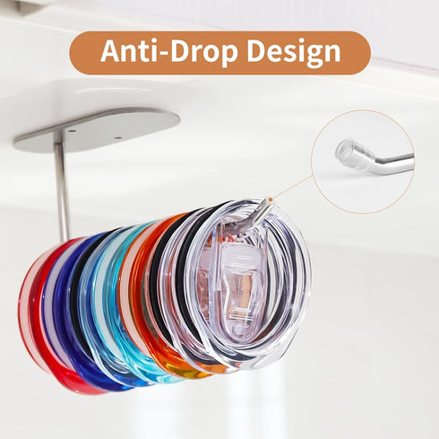 2 Pack Tumbler Lid Organizer, Space Saving Cup Lid Organizer Hook for Yeti Tumbler/Stanley Tumbler/Simple Modern Tumbler Lid Tumbler Lid Storage H...