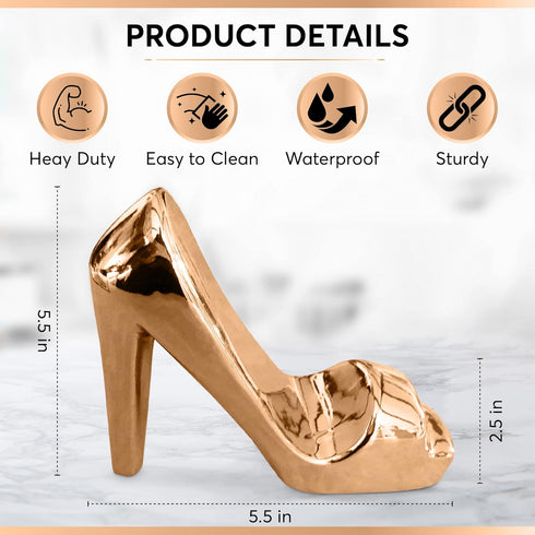 High Heel Holder for Cell Phone - Porcelain Shoe Phone Stand Display for Desk, Home & Office - Novelty Mobile Device Mount - Decor Gift Ideas for ...
