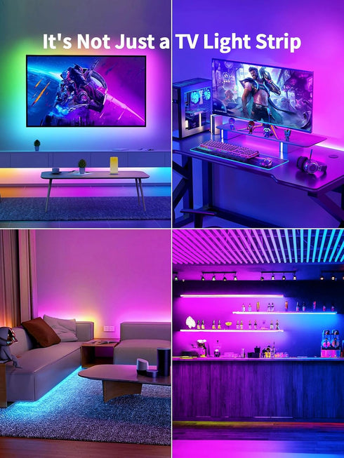 TV LED Backlight, 9.84ft LED Lights for 32-43in TV, RGB TV LED Lights Behind with Music Sync Bluetooth APP and Remote Control TV Light Strip USB P...