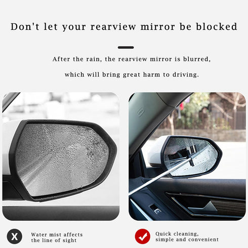 3 PCS Side Mirror Squeegee,Car Mirror Squeegee,Retractable Car Rearview Mirror Wiper,Portable Car Cleaning Tool for Rainy Foggy Weather,Universal ...