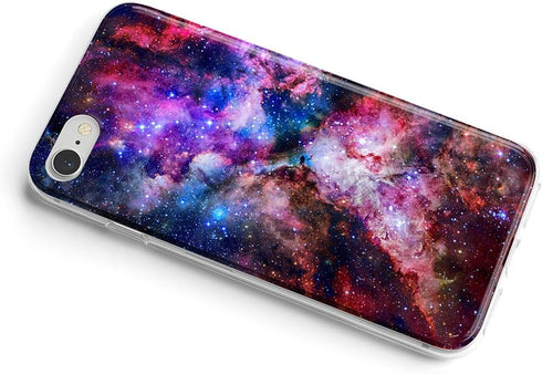 Case for iPhone SE 3/2(2022/2020 Edition) 8/7/6/6S/SE 2nd Generation Unique Outer Space Nebula Galaxy Design Matte Slim TPU Flexible Soft Silicone...