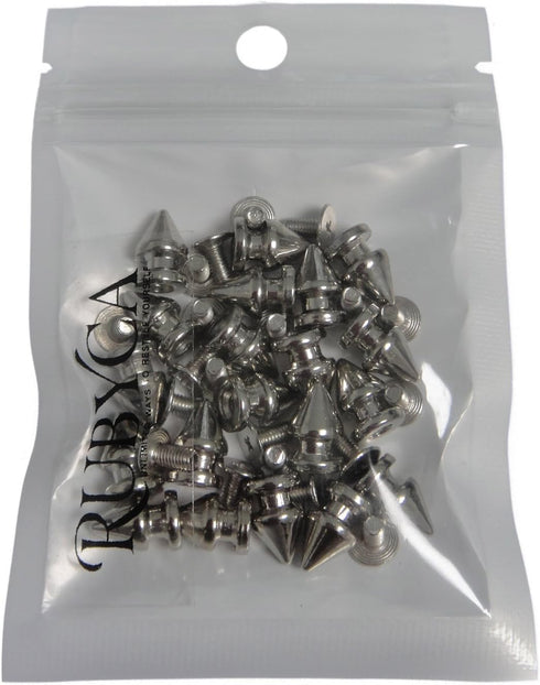 RUBYCA 12MM 100 Sets Metal Tree Spikes and Studs Metallic Screw-Back for DIY Leather-Craft Silver Color...