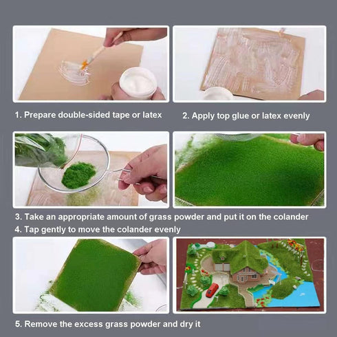 7 Pack Model Grass Cashmere Powder Green Fake Grass, Art Landscape, DIY Artificial Sand Table Micro Landscape Building...