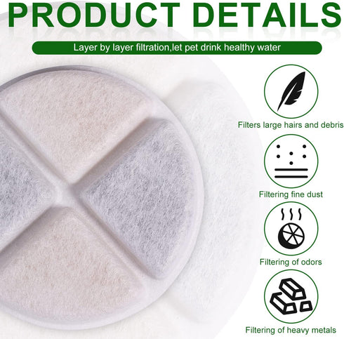 8pcs Pet Fountain Filters, 101oz/ 3Liter Soft Cat Fountain Filter Sponge Pet Water Fountain Filter Replacement Pet Fountain Accessories...