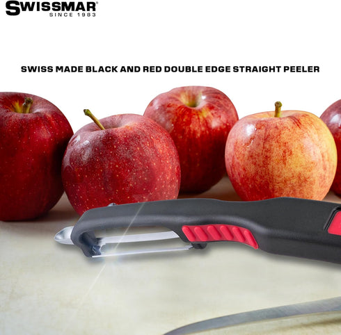 Swissmar Swiss Non-Slip Double Edge Straight Peeler - Easy-Grip Stainless Steel Peeler - Versatile Kitchen Tool, Ideal for Potato Peeler, Veggie P...