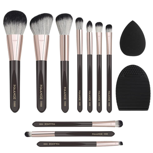 Makeup Brushes 10 Pcs Makeup Brush Set Professional Premium Synthetic Foundation Brush Blending Face Powder Eye Shadows Blush Make up Brushes with...