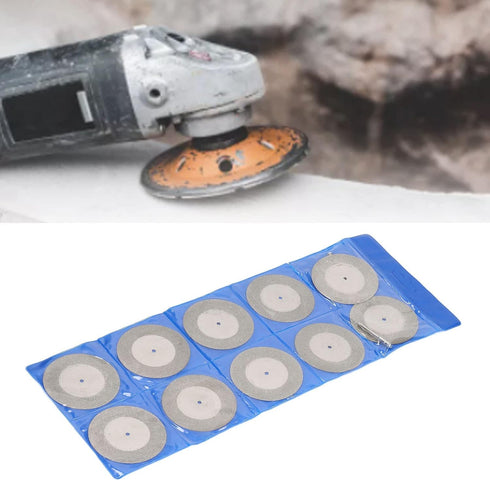 10Pcs Diamond Cutting Wheel Diamond Cutting Discs Cut Off Wheel Blades Set Power Rotary Tool Parts for Wood Metal Stone with Connecting Rods(60mm ...