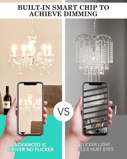 AMDTU E12 LED Bulb 100 Watt, Frosted Candelabra LED Light Bulbs, Dimmable Chandelier Light Bulbs, 2700K Soft White Light Bulbs Warm, 7W Equal 100W...