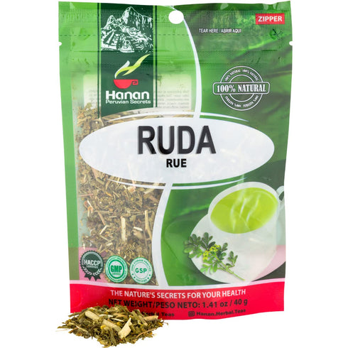 Hanan Ruda Loose Herbs (Rue) 1.4 oz (40 g) - Natural, Dried Plant Leaf - Herb of Grace for Herbal Tea Digestive Supplement, 1 pouch...