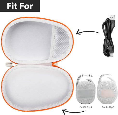 Travel Case Replacement Compatible with JBL Clip 5/ Clip 4 Bluetooth Speaker, Ultra-Portable Speakers Protective Storage Bag Fits for Charger & US...