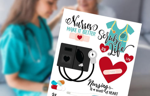 Medical Stickers for Scrapbooking - Scrapbook Stickers Medical Themed Nursing Inspired Design - Scrapbooking Stickers Medical Healthcare Set for N...
