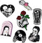 7 Pack Cool Enamel Pins for Backpacks Jackets Hat Set, Black Horror Skull Brooch Pins...