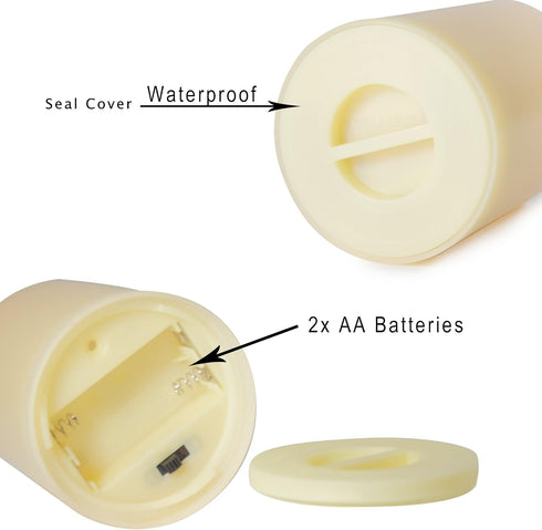 iZAN 1 Pack Outdoor LED Flameless Candle with Timer Waterproof Plastic Flickering Battery Operated LED Pillar Candle for Home Wedding Party Garden...