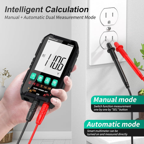 Multimeter Digital, Multi Tester NCV, Compact Intelligent Electrical Tester, Auto-Ranging, Overload Protection, True RMS 4000, Backlit LCD, AC/DC ...