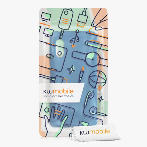 kwmobile Case Compatible with Samsung Galaxy Xcover Pro Case - Soft Slim Protective TPU Silicone Cover - Blue Reef...