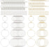 DELORIGIN 192pcs Earring Making Kit with Round Beading Hoop Earring Finding Stainless Steel Earring Finding Component Earring Hooks Jump Rings for...
