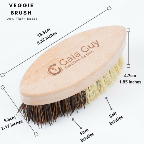 Wood and Tampico Bottle Brush - Pot Brush - Vegetable Brush Set - Zero Waste, Compostable & Biodegradable Kitchen Brushes...