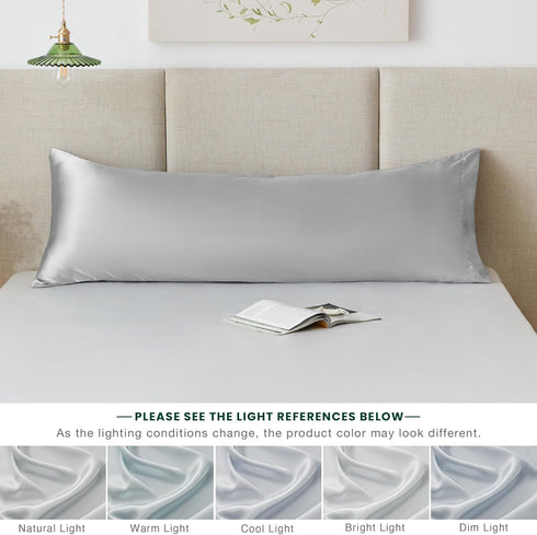 Love's cabin Satin Body Pillow Pillowcase, Similar to Silk Body Pillow Cover with Envelope Closure, Silky Cooling Long Pillowcases for Hair and Sk...