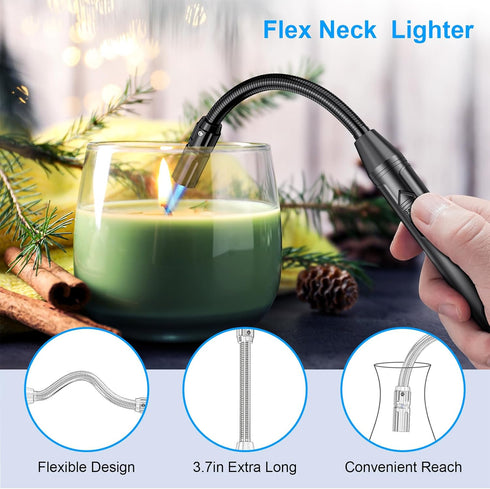 Torch Lighter Refillable Butane Lighter Long Flexible Neck Multipurpose Lighter for Candles Grill BBQ Fireplaces Kitchen Camping (No Prefilled)...