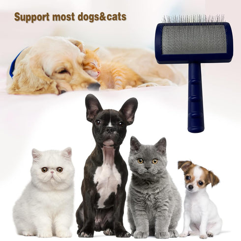 Large Slicker Brush for Dogs,Cats,Extra Long Pin Shedding Brush for Long Haired Dog,Cat, Pet Grooming Wire Brush for Thick Undercoat Curly Tangled...