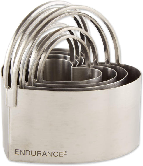 RSVP International Endurance Heart Shape Biscuit Cutters - Stainless Steel, Set of 4 | Nest for Easy Storage | For Cutting Thick or Thin Dough | P...