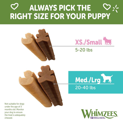 Whimzees by Wellness Dental Treats for Puppies, Natural, Grain Free, Helps to Clean Teeth, Freshen Breath, Reduce Tartar & Plaque, Longer Lasting ...