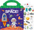 213 PCS Space Reusable Sticker Books for Kids, 6 Sheets Reusable Stickers for Toddlers, Cute Waterproof Toddler Stickers Age 3+, Window Clings Tra...