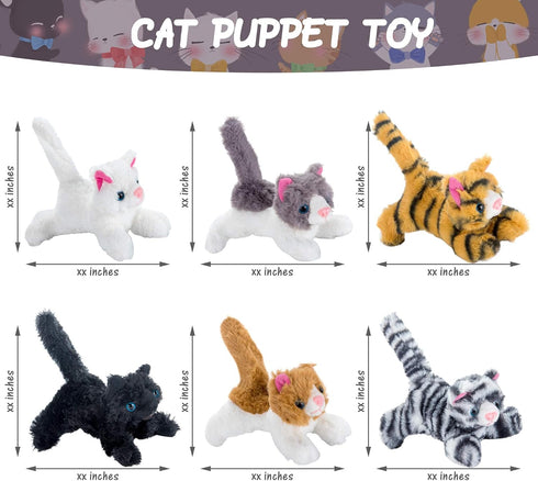 PASSIONFRUIT Plush Stuffed Toy Cat Set – Set of 6 Stuffed Toys for Kids – 6 Inches Long – Bright & Vibrant Colors – Soft Toy Set for Boys & Girls...