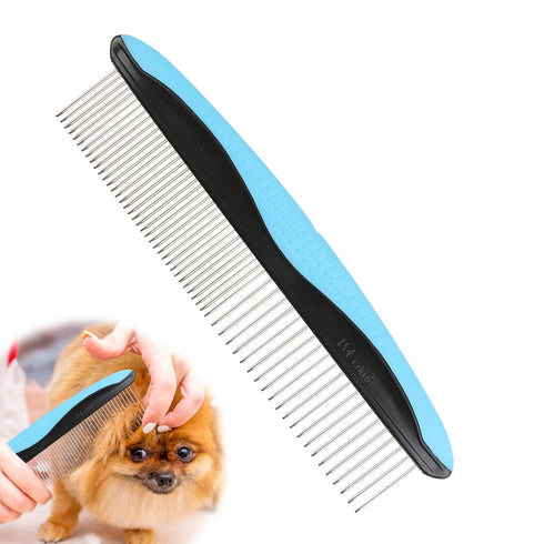 Dog Grooming Comb, Metal Dematting Pet Combs, Detangler For Matted Hair Removes Tangles Matts Premium Anti-Slip Comfort Grip Ergonomic Handle for ...