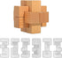 12 Steps 3D Beech Wood Challenge Wooden Brain Teaser Puzzles Toys Love's Dozen Puzzle Unique Fidget Games Mini Size IQ Educational Assembly and Di...