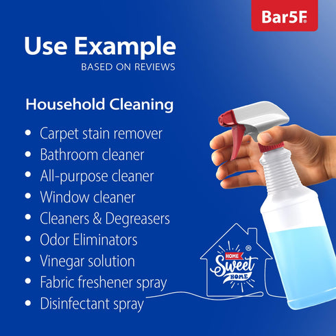 Spray Bottles (16 oz, 4 pack) Heavy-Duty Leak-Proof Plastic Adjustable Nozzle Bathroom Cleaning All-Purpose Gardening Made in USA...