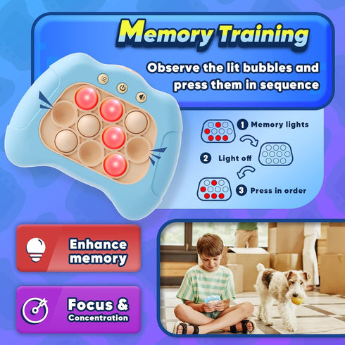 Handheld Game for Kids 6-12, Sensory Fidget Toys for kids 8-12, Birthday Gifts for 6 7 8 9 Year Old Boys & Girls & Teens-Blue...