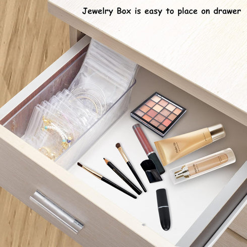 Clear Acrylic Jewelry Organizer for Women Teen Girls, Earring Jewelry Display Organizer with 30Pcs PVC Transparent Anti-oxidation Jewelry Storage ...