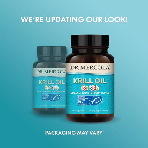 Dr. Mercola Krill Oil for Kids - 320 mg Krill Oil - MSC Certified - Supports Brain & Body Development - Phospholipid Form for Absorption - Non-GMO...