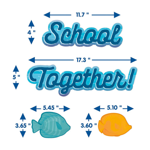 Eureka Seas The Day We Swim Together Mini Bulletin Board Set and Classroom Decorations for Teachers, 36 Pieces...