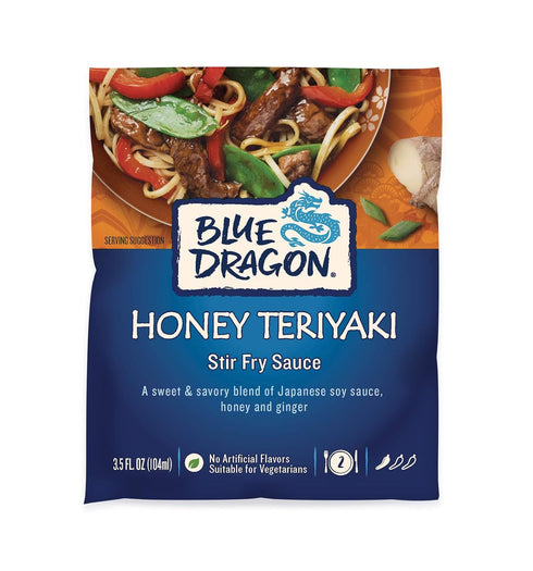 Blue Dragon Stir Fry Sauce, Honey Teriyaki, Authentic sweet & savory sauce with ginger, garlic, Japanese soy and honey, No artificial flavors, Veg...