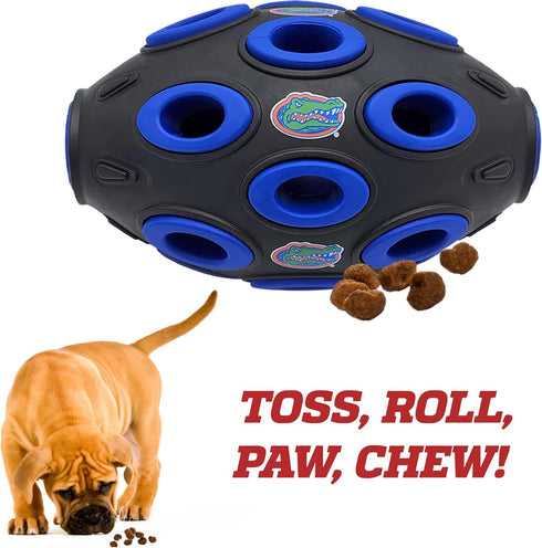 Pets First NCAA Flordia Gators Football Treat Dispensing Toy for Dogs and Cats, Rubber Ball Dog Toy, Interactive Fun Dog Treat Toy, Natural Rubber...