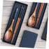 1 set Chinese Portable Friendly Party Lunch Chopsticks Picnic Cutlery and Dinner Home Wooden Style Table Pouch Tableware Reusable Case Flatware Di...