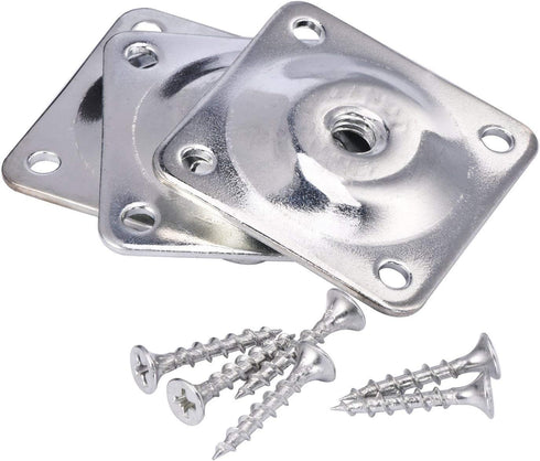 4PCS Leg Mounting Plates with Screws for Sofa Couches Tables Furniture Legs Brackets Hardware Attachment Plates Brackets M8 T-Plates...