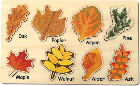 Leaf Wooden Jigsaw Puzzles Educational Learning Stem Toys Boys Girls Birthday Gift Colorful Shape...