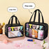 Chenille Letter Clear Makeup Bag, Preppy Cosmetic Bag Clear Snack Bags with Zipper, Stuff Bag Waterproof Sunscreen Bag Travel Toiletry Bag Cosmeti...