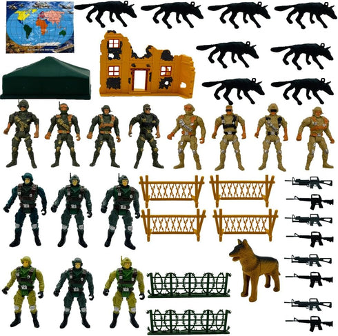 Action Figure Play Set 14pcs Military Toys Trooper with Accessories Including Army Gear Playset - Army Ranger Action Figures Military Toy Soldiers...