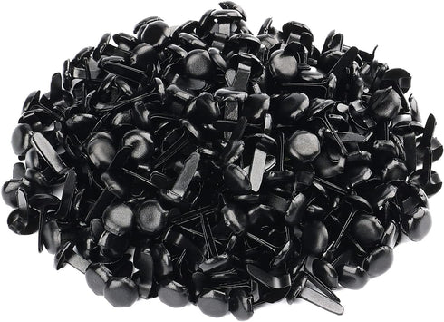 AIEX 600pcs Metal Paper Fasteners Round Brass Fasteners Split Pins for DIY Crafts Projects, Scrapbooking, Office, 0.47x0.3inch (Black)...