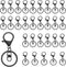 uxcell Lobster Claw Clasps Keychain, 30 Pcs Lobster Claw Clasp Hook with Swivel Trigger Clip and Flat Split Keychain Ring for DIY Craft Key Chain ...