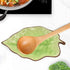 Green Spoon Rest Spoon Holder for Stove Top Kitchen Counter with Wooden Spoon, Farmhouse Decor Leaf Shape Spatula Holder Ceramic, 5.1 W x 7.5 L...