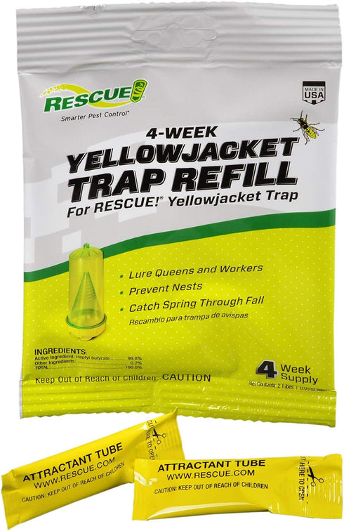 RESCUE! Yellowjacket Attractant – for RESCUE! Reusable Yellowjacket Traps – 4 Week Supply - 2 Pack...