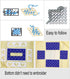 Btibpse 3D Cross Stitch Kits Simple Embroidery Tissue Box Needlecrafts for Beginners/Kids/Girls/Women (Cyan+Purple)......