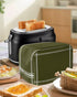 Toaster Dust Cover with Pockets, Solid Color Dark Olive Green Soft Washable 4 Slice Toaster Cover, Dust-proof Cover for Small Appliance Cover and ...